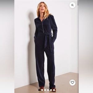 Gemma Corduroy Jumpsuit from Evereve, Navy Blue, size XL